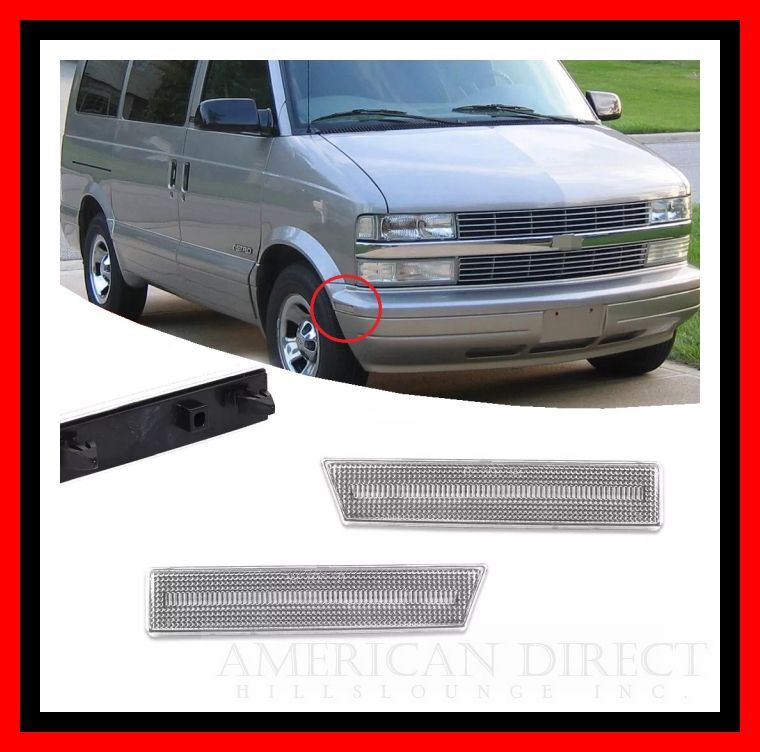 【新商品/クリア/V2】95-05y アストロ/サファリ フロント バンパーリフレクター 純正タイプ左右セット サイド マーカー 反射板 スペース拍卖