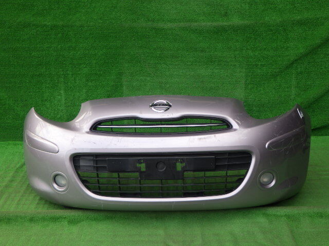 K13 NK13前期 マーチ 純正フロントバンパー 日産MARCH ラベンダー 62022 1HC0H フォグ コーナーポール グリル付拍卖