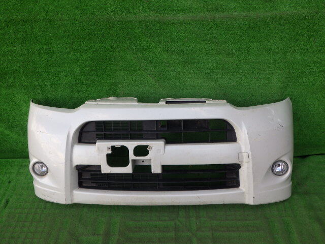 LA100S LA110S 前期 ムーヴカスタム 純正フロントバンパー フォグ ロア グリル付 ムーブ 白 パール 52119-B2A10拍卖