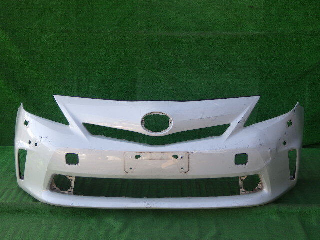 ZVW40W ZVW41W 前期 プリウスα 純正フロントバンパー アルファ 白 パール 52119-47240拍卖