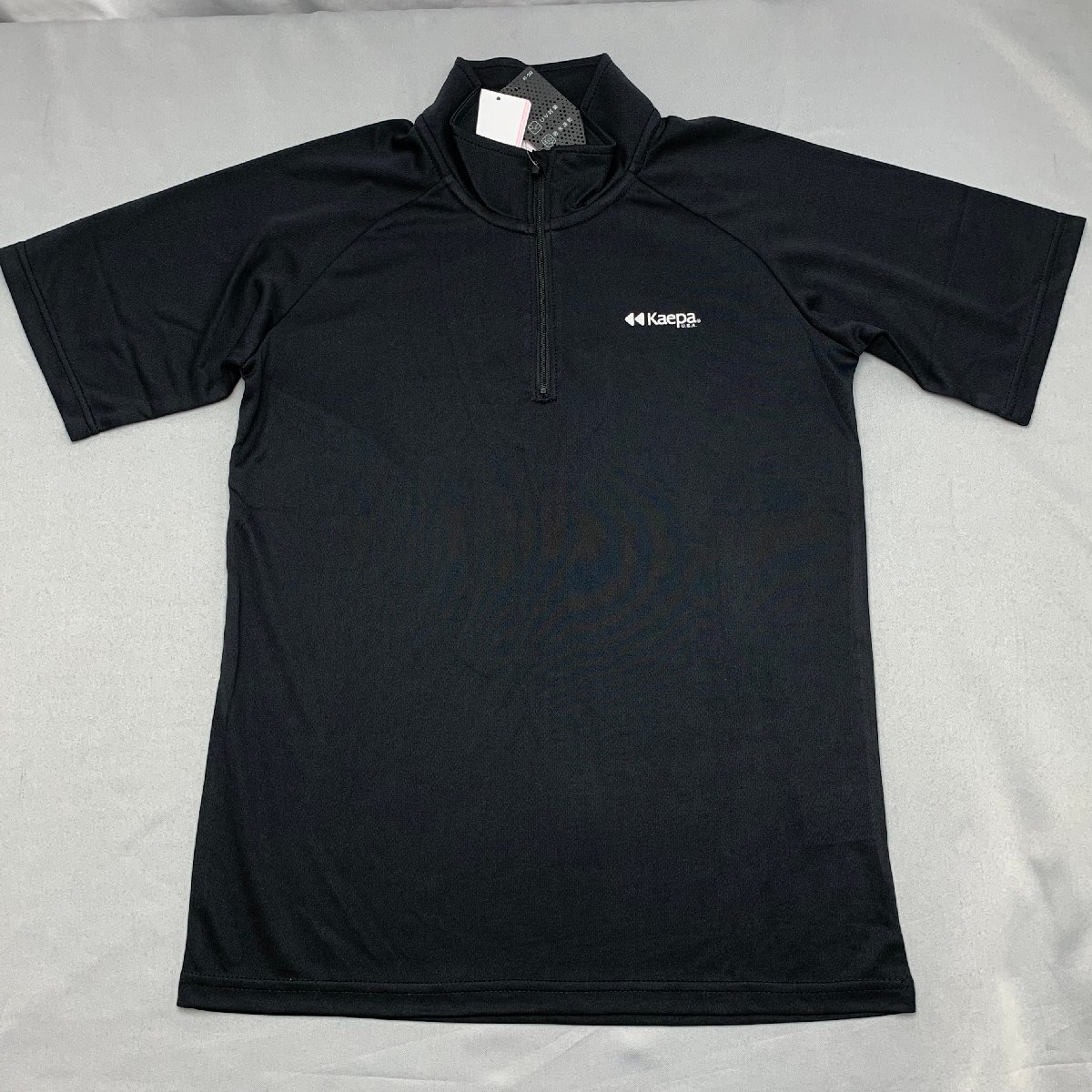 【送料無料】【新品】Kaepa レディース半袖ハーフジップシャツ(吸水速乾 UVカット) M ブラック★692133拍卖