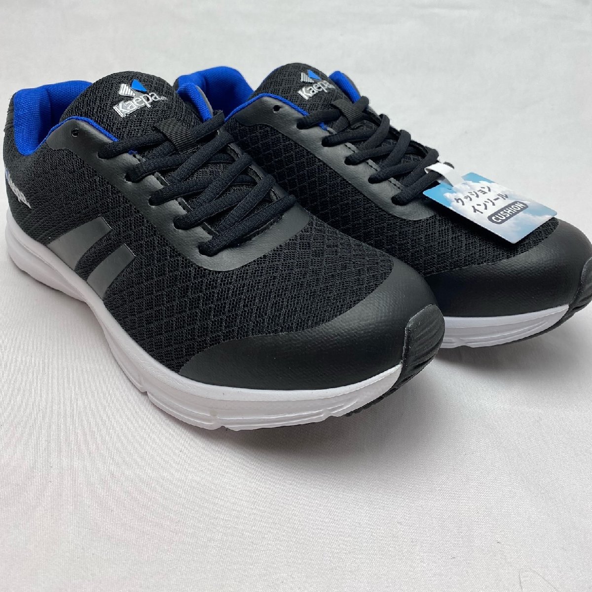 【北海道・沖縄以外送料無料】【新品】Kaepaメンズスニーカー クッションインソール 25.0cm BK/BL ★2808拍卖