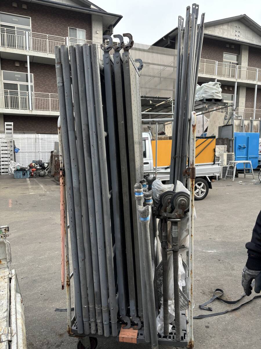 基本引取限定 現状品 足場材 ローリングタワー 足場板 ジャッキキャスター セット まとめて クロス 塗装 工事拍卖