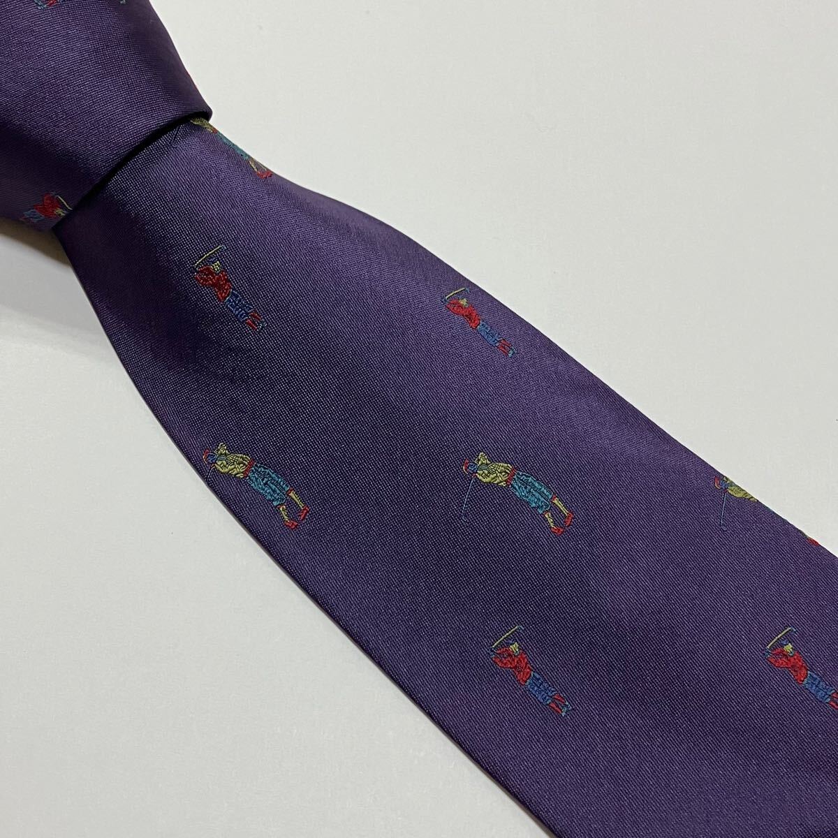 ゴルフ 刺繍 デザイン レトロ シルク ネクタイ 古着 361-7拍卖