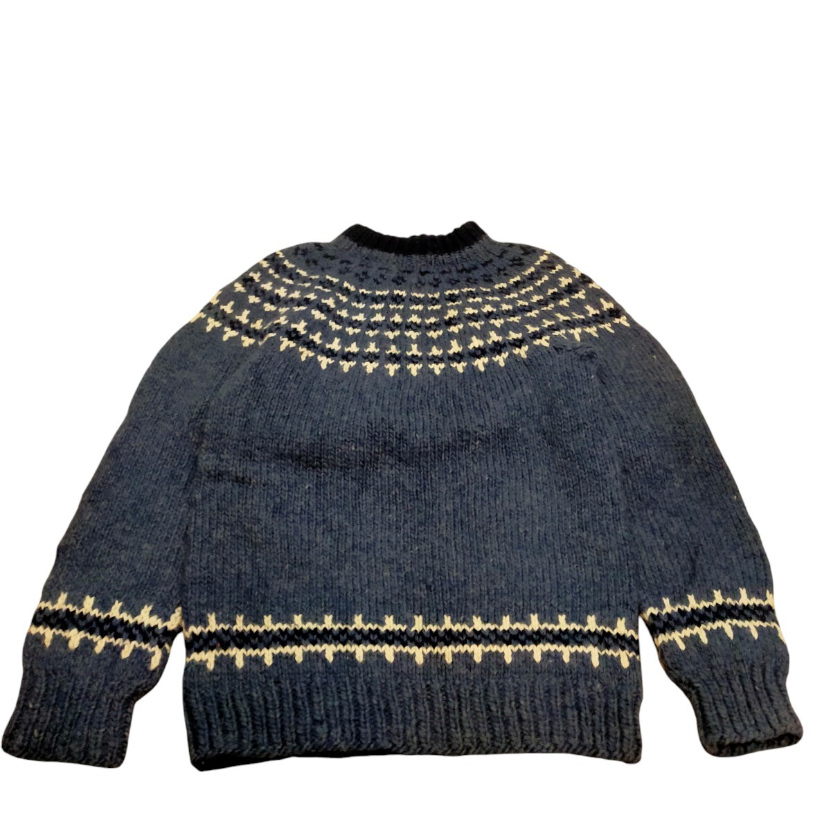 古着 ニットセーター ハンドニット ノルディック モックネック ヴィンテージ拍卖