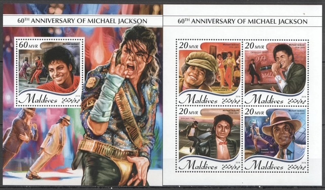 「TG170」モルディブ切手 2018年 マイケルジャクソン拍卖