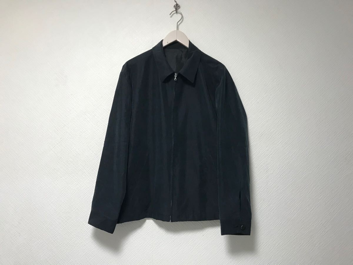 本物タケオキクチtkTAKEOKIKUCHIレーヨン光沢ジップジャケット長袖サーフアメカジミリタリービジネススーツゴルフメンズ黒ブラックL拍卖