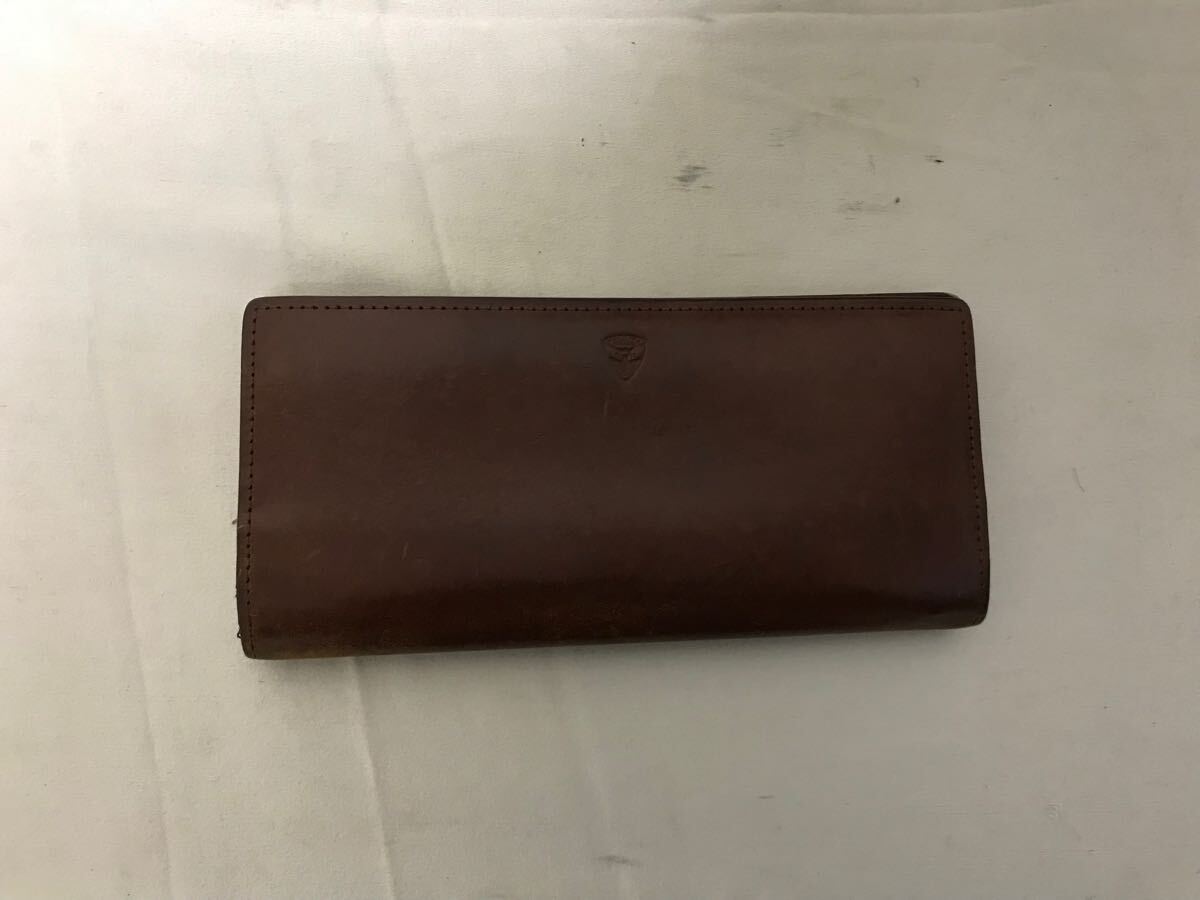 本物フジタカFUJITAKA本革レザー二つ折り長財布サイフ札入れメンズレディース旅行トラベル茶ブラウン日本製拍卖