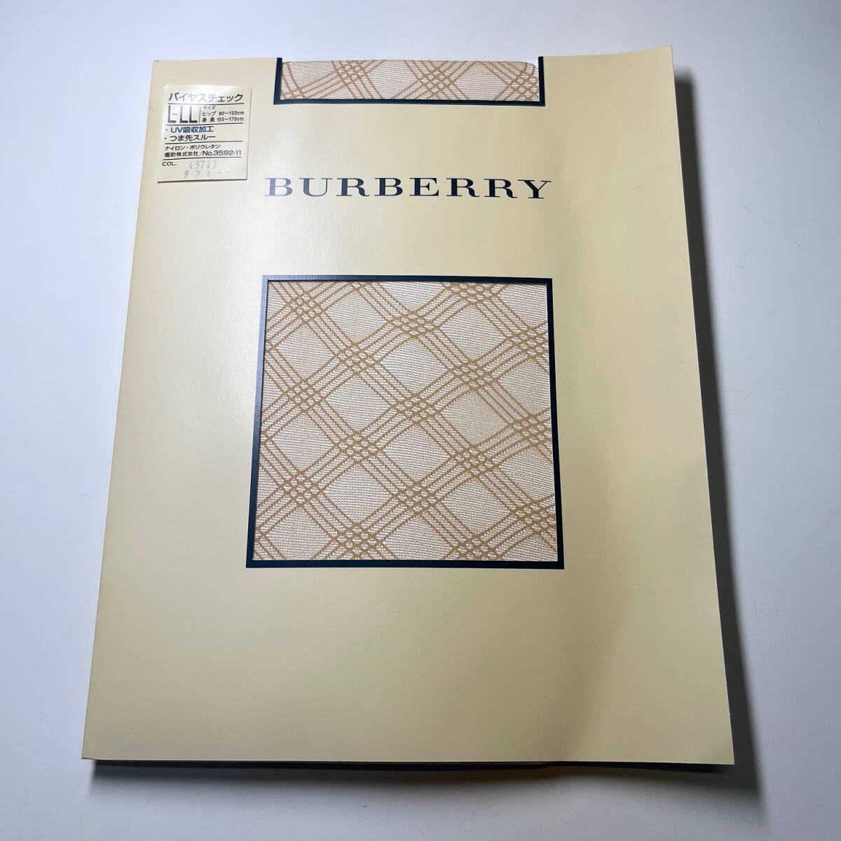 ◆BURBERRY◆バーバリー ストッキング バイヤスチェック L~LLサイズ Col.タフィー◆福助拍卖