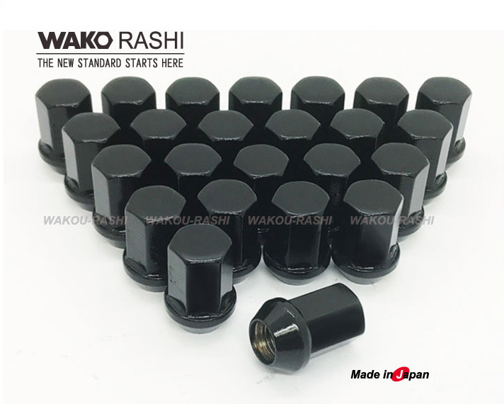 日本製 6穴用 袋ナット 17HEX M12xP1.25 60°テーパー座 ブラック 24個 和広螺子 /日産 NV350 他拍卖