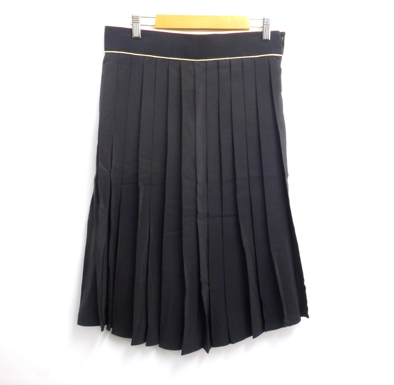 3OX Chloe クロエ SILK100% シルク プリーツスカート ネイビー 34サイズ拍卖