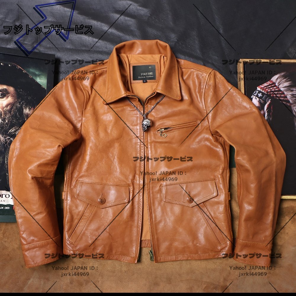 新品■メンズ 革ジャン 最上級 牛革 ライダース レザージャケット バイクウエア ブルゾン オートバイ 本革 M~4XL拍卖