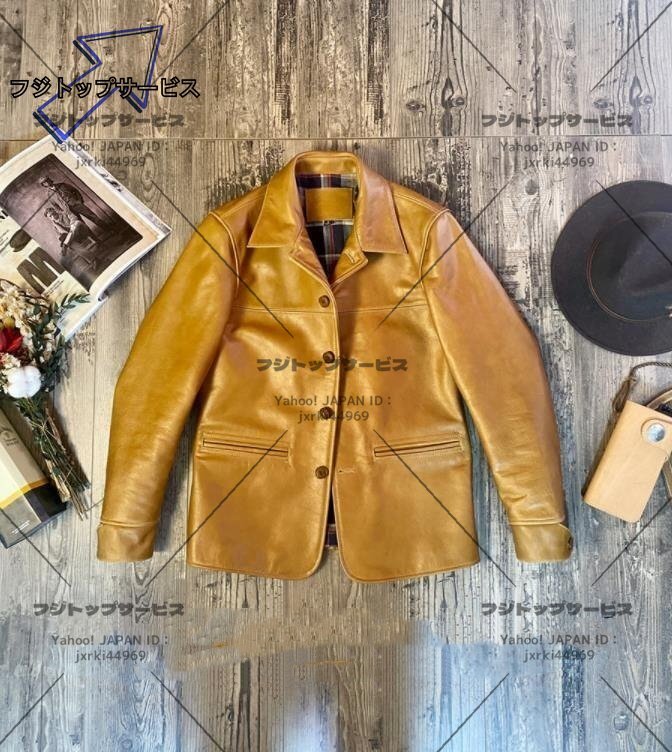 人気推薦 ☆ 超人気☆ 牛革 ライダースジャケット 革ジャン カウハイド メンズファッション ー拍卖