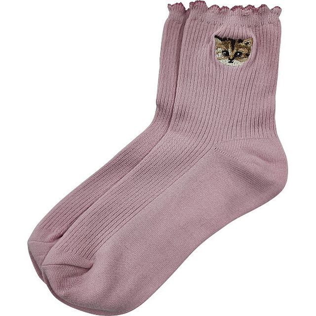 〔ギフト〕ポール&ジョー レディースソックス ワンポイント刺繍 ピンク拍卖