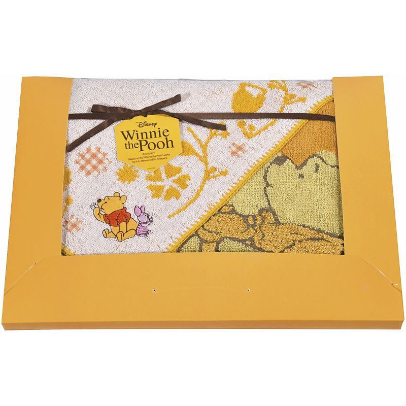 〔ギフト〕くまのプーさん ハニープランタン フェイスタオル&ウォッシュタオル拍卖