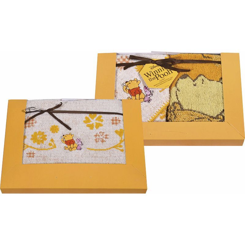 〔ギフト〕くまのプーさん ハニープランタン フェイスタオル&ウォッシュタオル2P拍卖