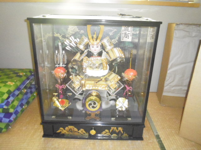 5月人形 ガラスケース入り 美品 ガラス未開封 箱入り拍卖