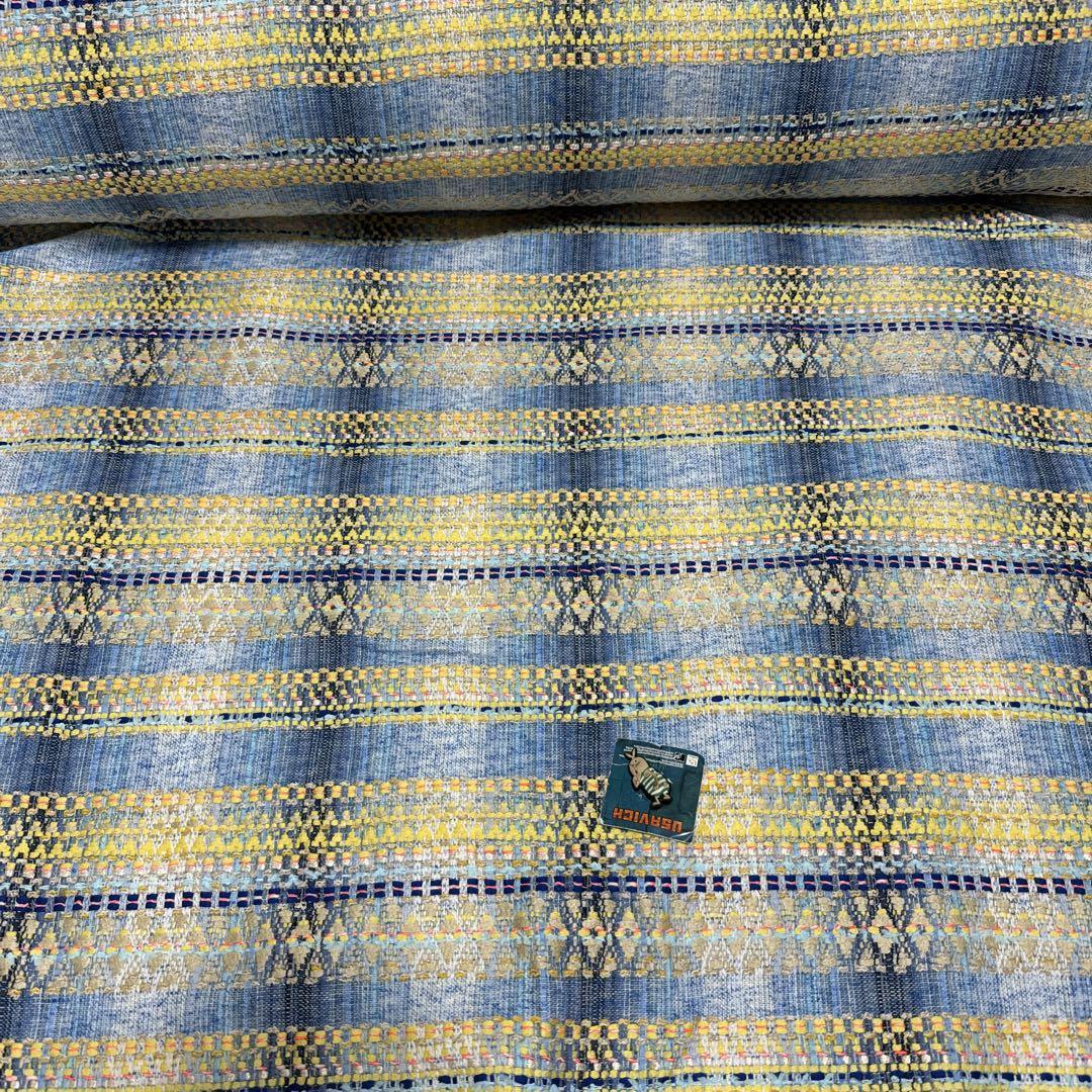 布地生地0.5m no2254英国リントンツイードブルーイエロー拍卖