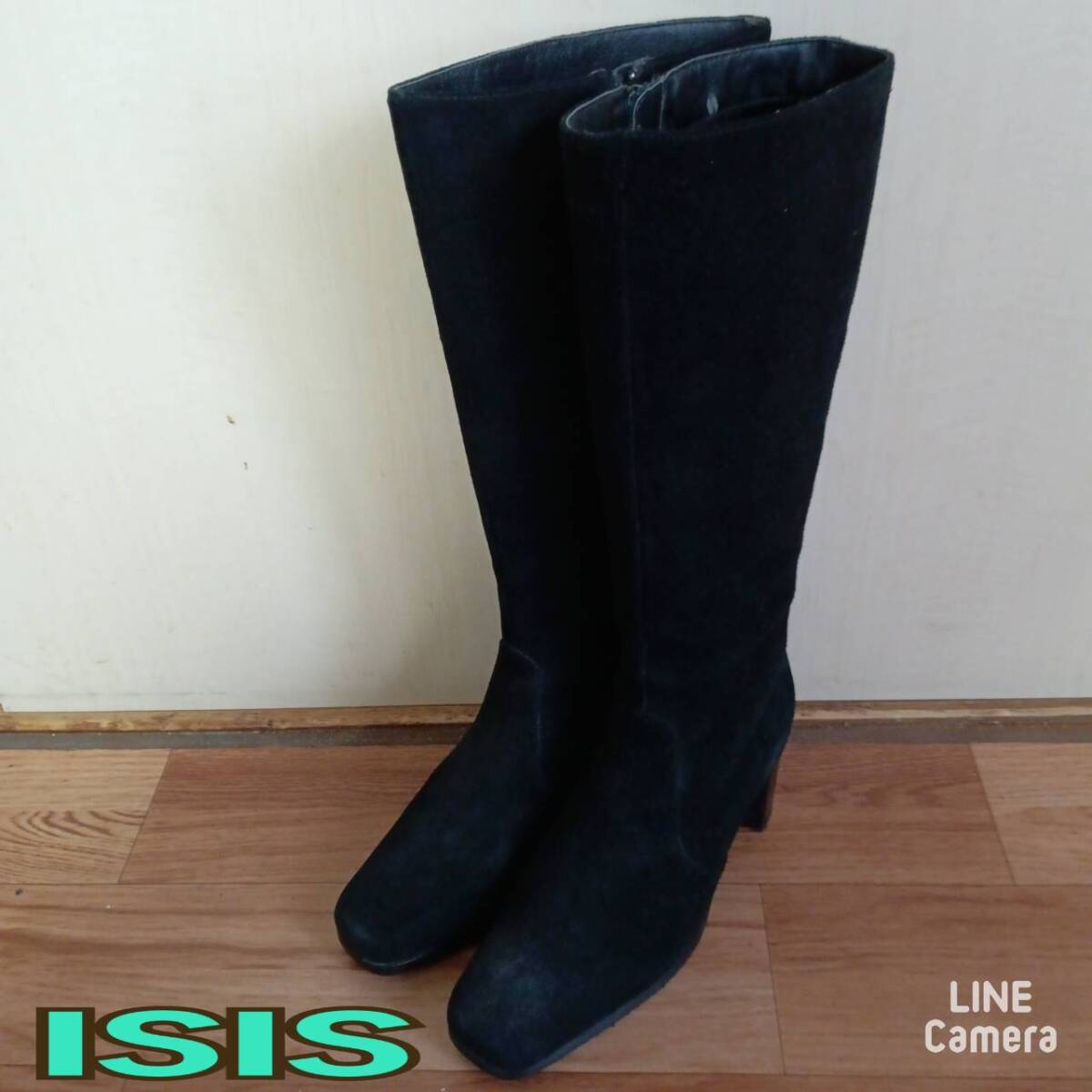 靴 ◆ ISIS ◆ ロングブーツ 24cm BLACK 黒 ◆ イシス ◆ レディース シューズ 拍卖