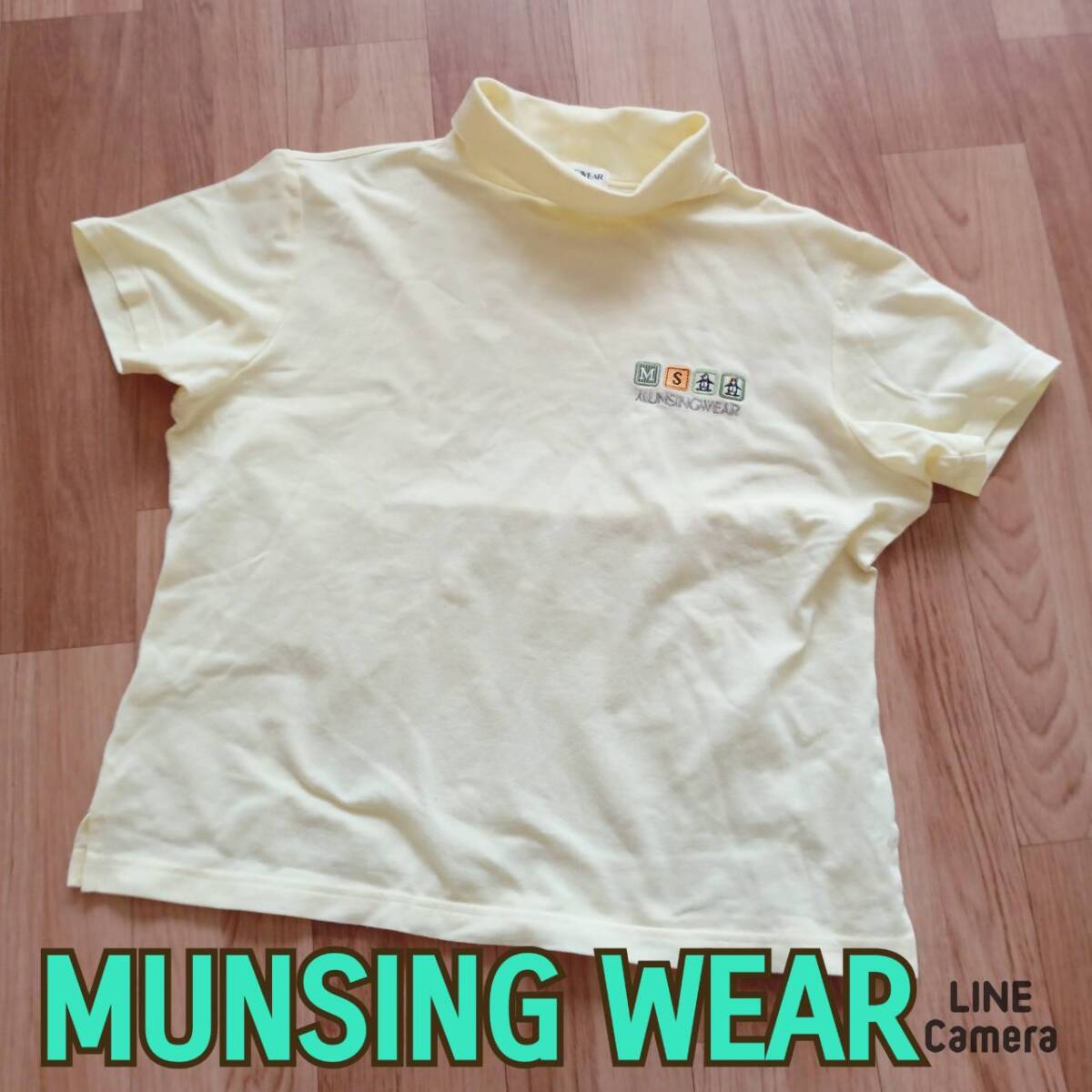 MUNSING WEAR ◆ 半袖 タートルネック シャツ L サイズ レモンイエロー 系 ◆ マンシングウエア ◆ レディース トップス拍卖