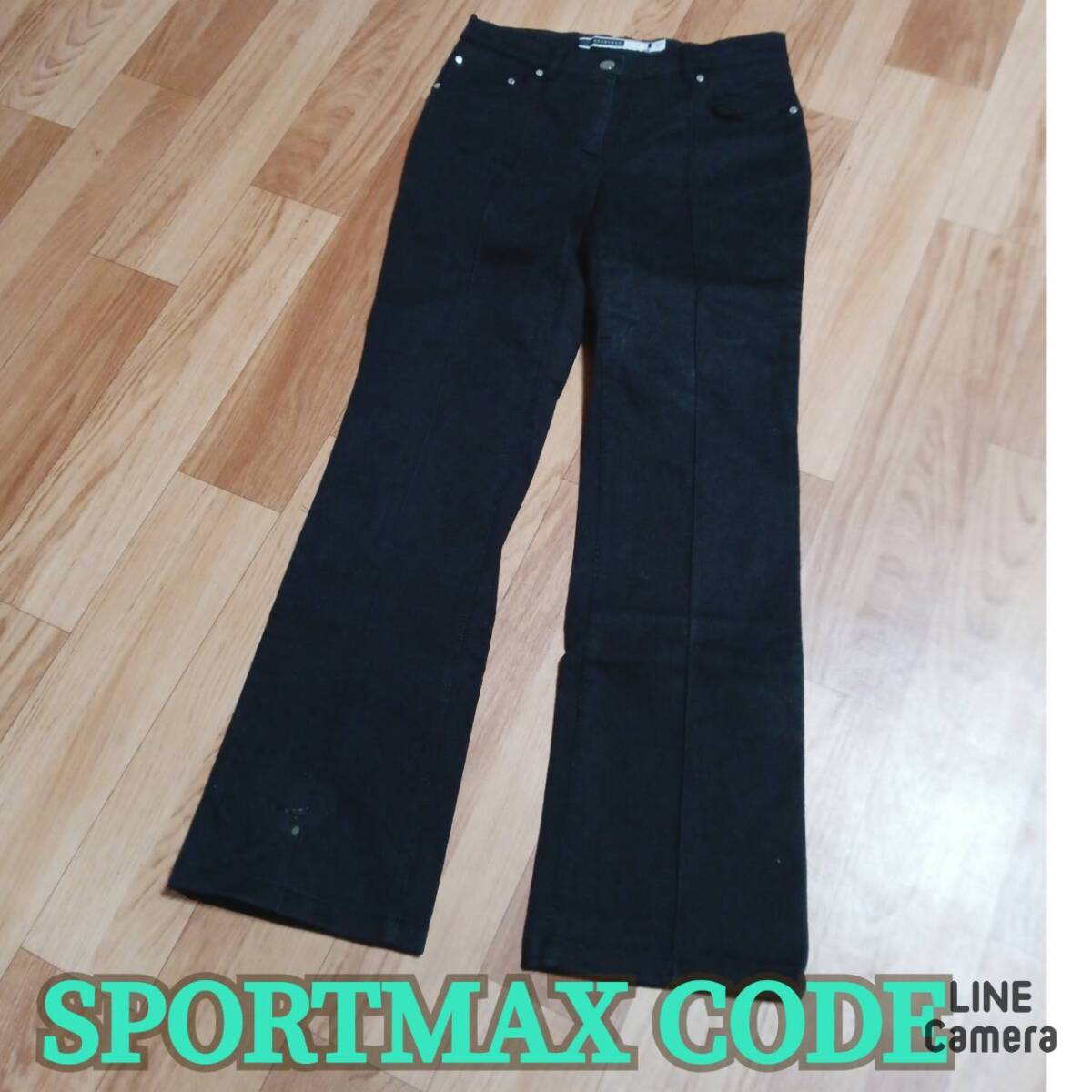 SPORTMAX CODE ◆ パンツ 42サイズ イタリア製 BLACK 黒 ◆スポーツ マックス ◆ レディース ボトムス 拍卖