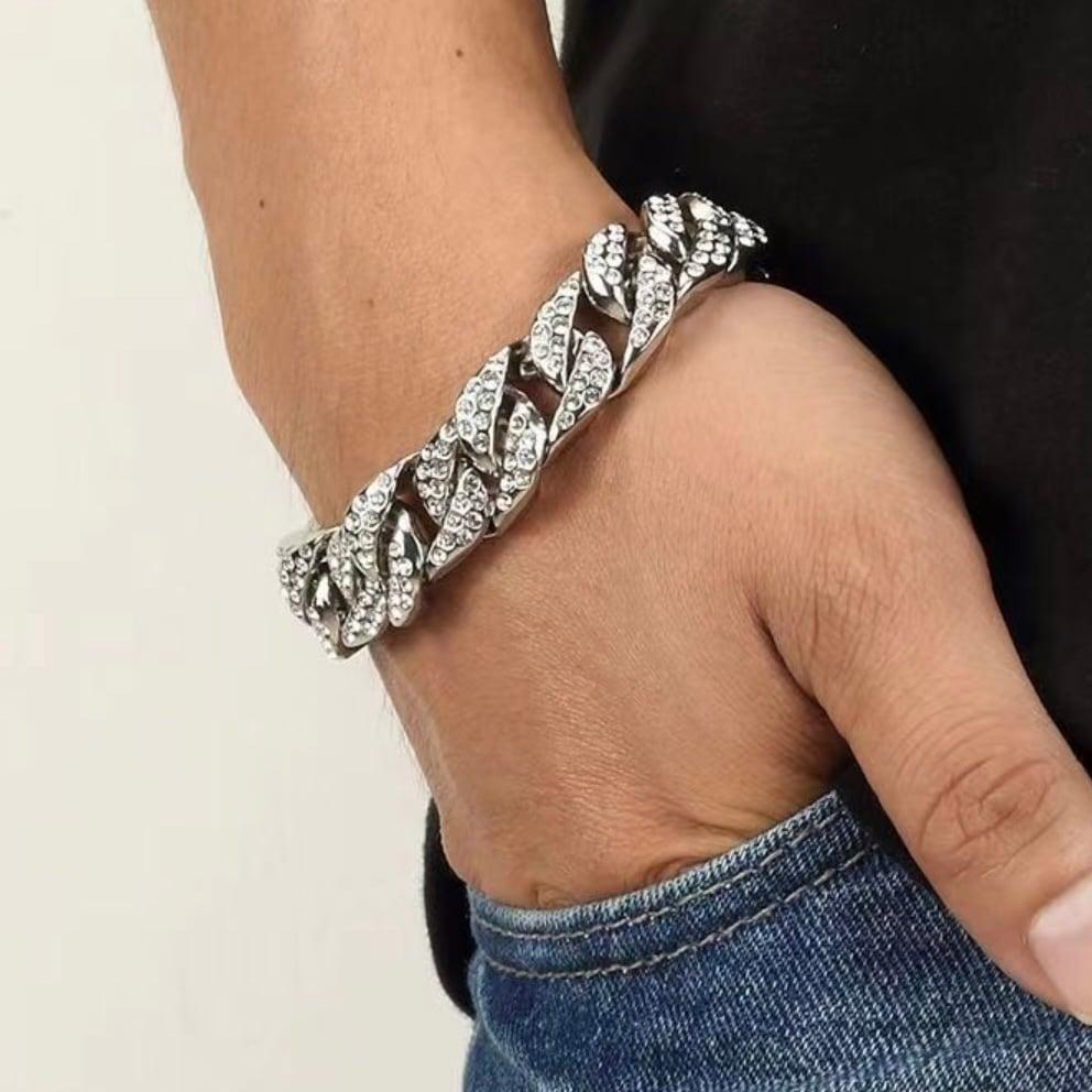 ゴージャスブレスレット 喜平 チェーン ジルコニア シルバー拍卖