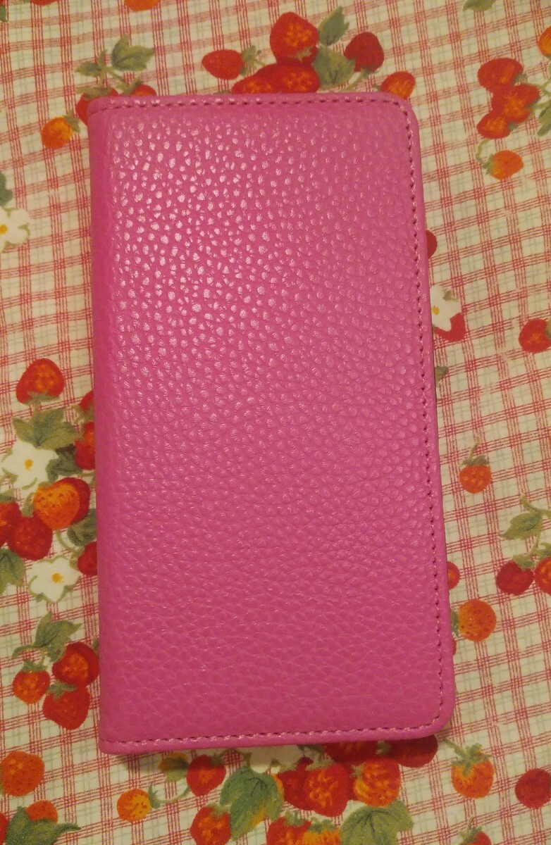 即決☆未使用☆arrows Be F-04K PU スマホケース☆手帳型ケース☆ビビッドピンク☆拍卖