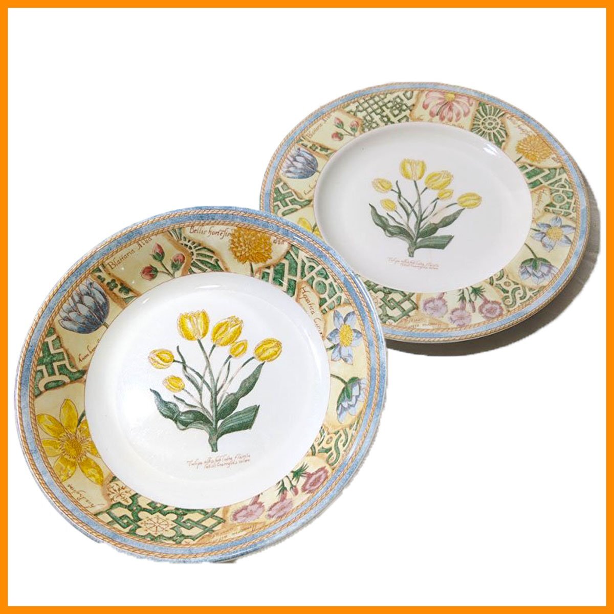 中古●Wedgwood/ウェッジウッド●プレート&サラダボウル 英国製 花柄 チューリップ●プレート傷アリ拍卖