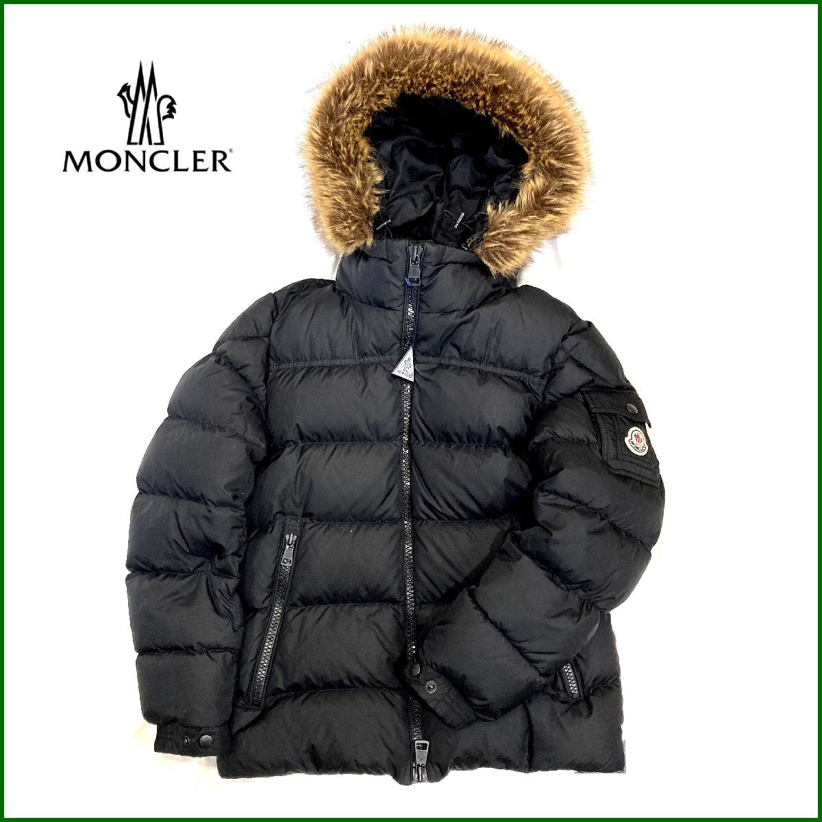 中古●モンクレール●ダウンジャケット モレル G2 091 1A001 83 68352 サイズ0 ブラック フェイクファー 札幌拍卖