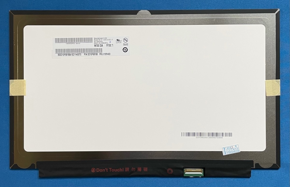 タッチ付き液晶パネル 純正新品 Lenovo X1 Carbon 6th 7th等用 B140HAK02.3(01ER483) 非光沢拍卖