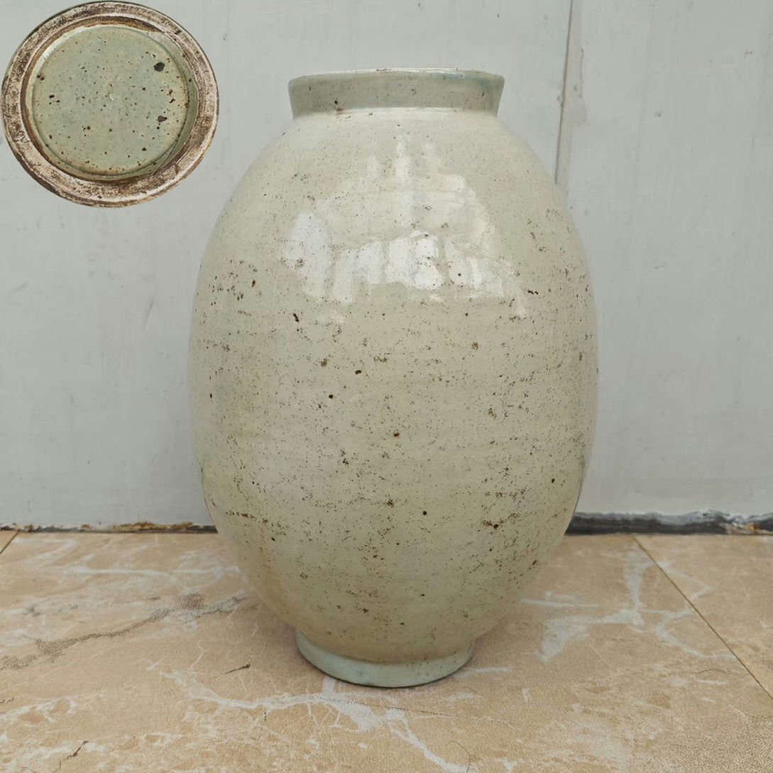 ▼渡鶴羽▼P070朝鮮珍品旧蔵 朝鮮美術 高麗磁 朝鮮古陶磁器 古高麗 李朝時代 李朝白磁月亮白罐拍卖