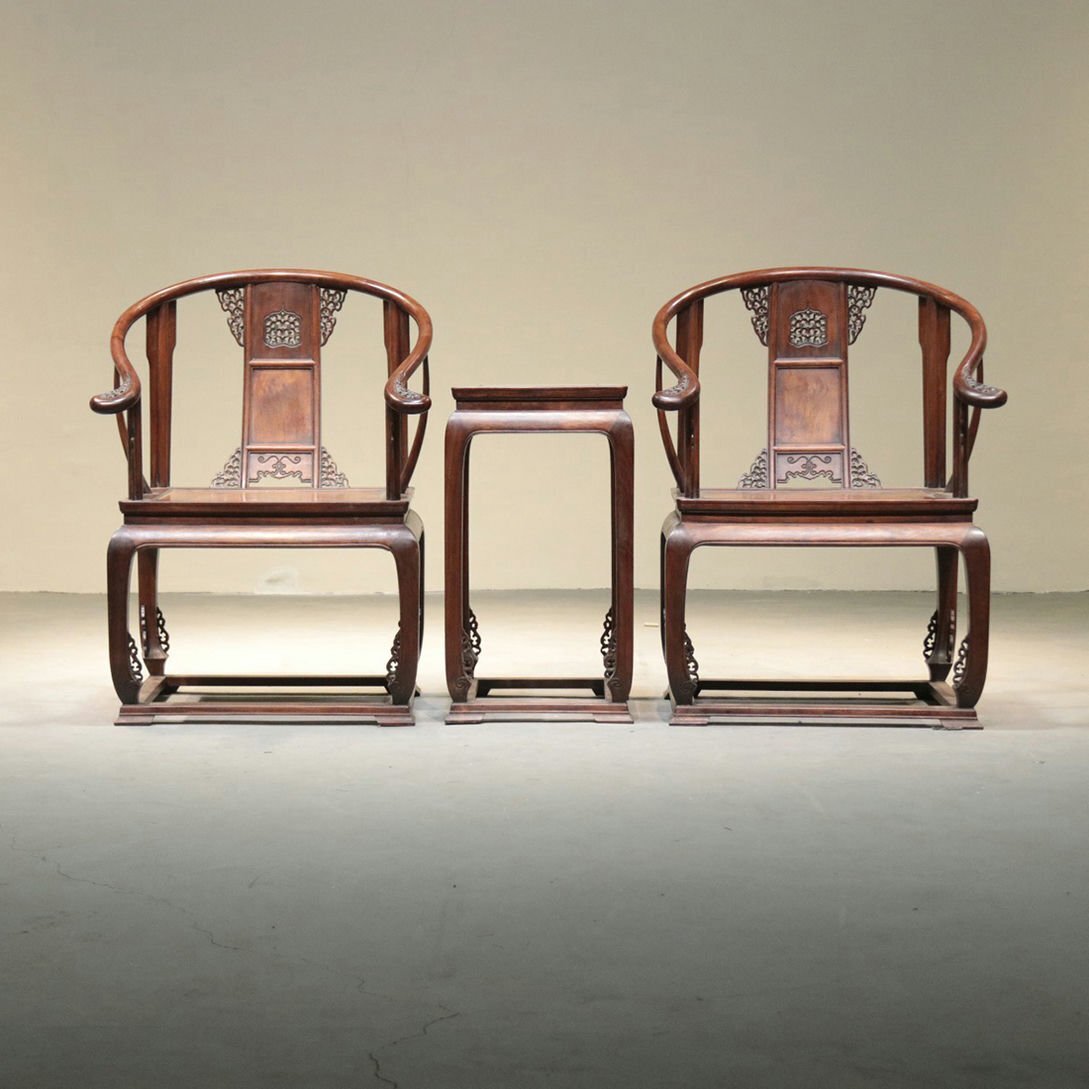 ▼渡鶴羽▼P018清時代 黄花梨皇宮椅一対 黄花梨木細密彫 超絶技巧 高手すり 旧蔵家具 珍品旧蔵 古家具拍卖