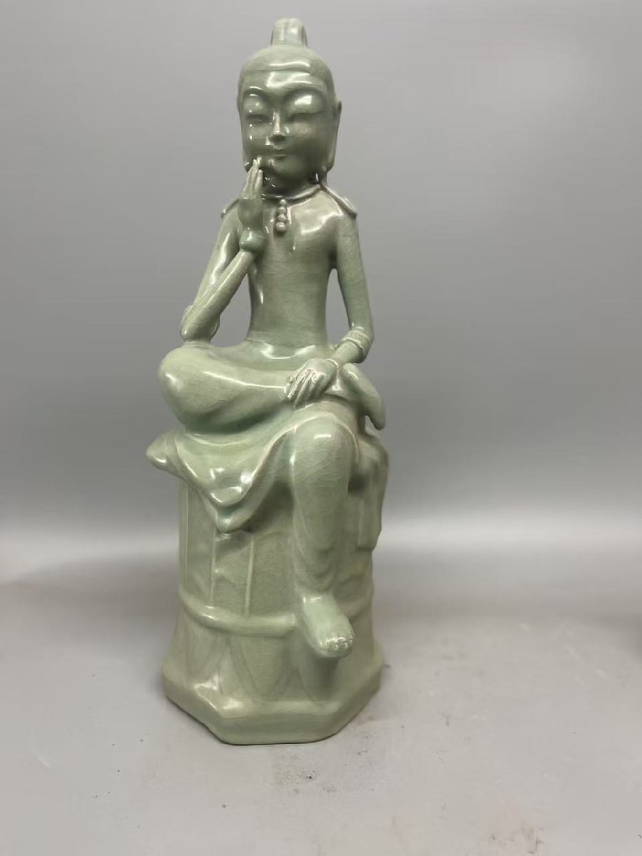 ▼渡鶴羽▼P422コレクター放出 朝鮮古美術 高麗磁 李朝時代 古高麗 高麗青磁思維仏拍卖