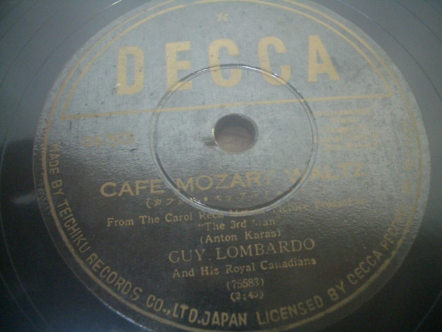 ◆Guy Lombardo ガイ・ロンバード 『CAFE MOZART WALTZ / THE 3RD MAN THEME』 M425 SPレコード拍卖