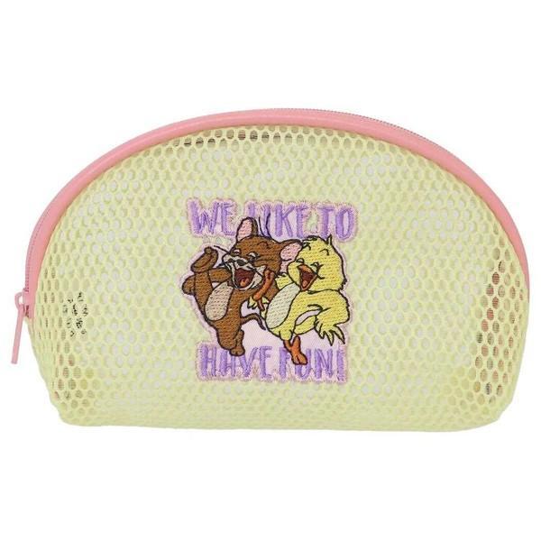 トムとジェリー コスメポーチ メッシュラウンドポーチ イエロー トムとジェリー メッシュラウンドポーチ イエロー拍卖