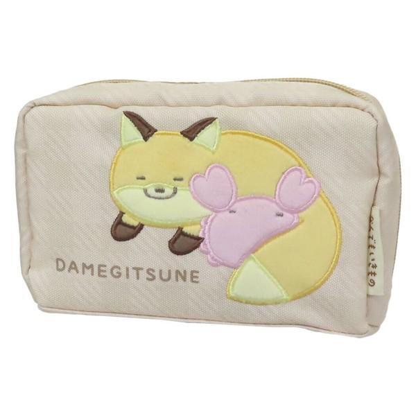 なんでもいきもの コスメポーチ マルチポーチ だめきつね拍卖