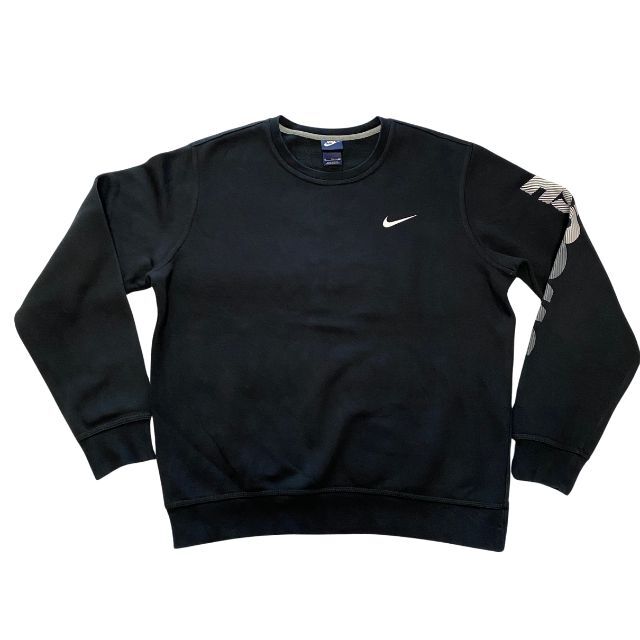 美品 大きいサイズ ナイキ スウェット トレーナー アームロゴ スウォッシュ NIKE 裏起毛 ブラック クルーネック 雅瀬1157拍卖