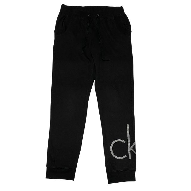 カルバンクライン テーパード リブ スウェットパンツ ドローコード Calvin Klein CKロゴ 2ポケット ブラック 雅瀬1196拍卖
