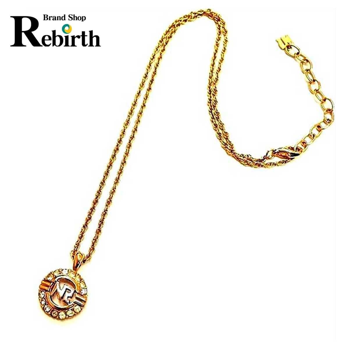 NINA RICCI/ニナリッチ ロゴ ネックレス ラインストーン ゴールド FS-nt拍卖