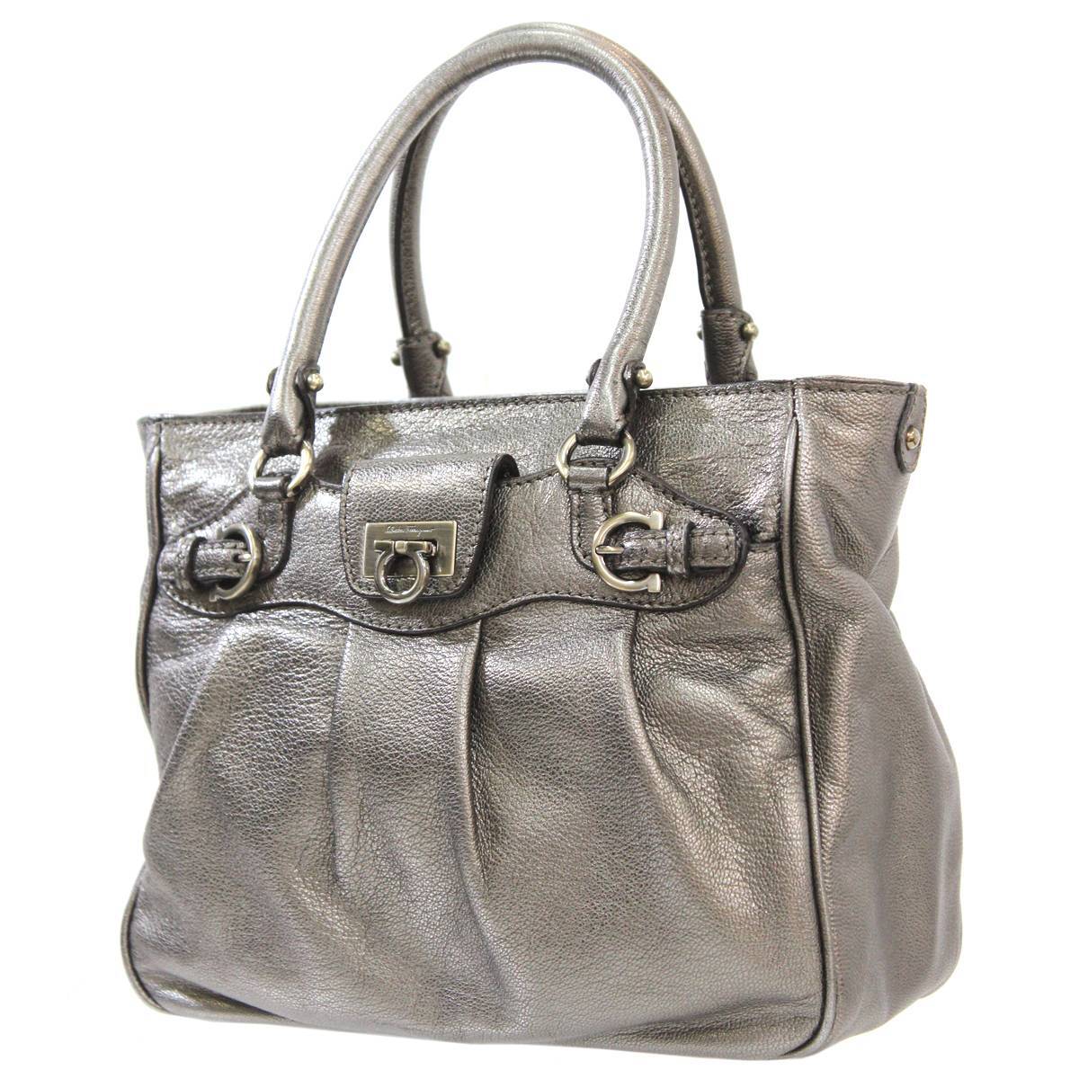 Ferragamo/フェラガモ ガンチーニ ファスナー トートバッグ ハンドバッグ FS-is拍卖