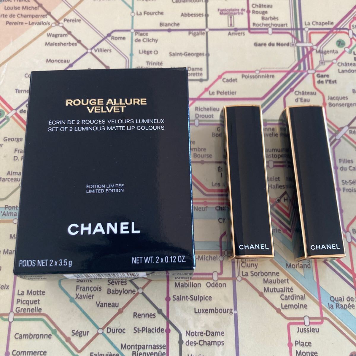 シャネル CHANEL ルージュ アリュール ヴェルヴェット レ ペルル 口紅 リップ 2本セット 458 ソンシュエル 459 ルミヌーズ マット拍卖