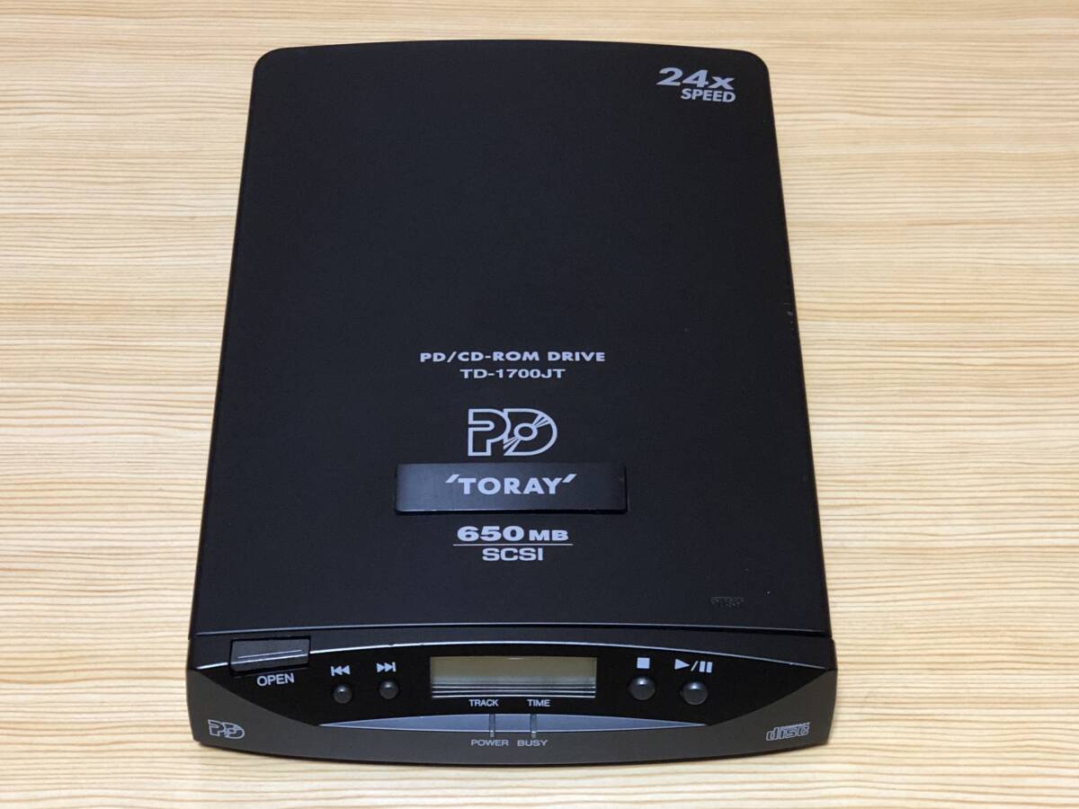 東レ TORAY PD/CD-ROMドライブ TD-1700JT 24倍速 650MB SCSI接続 外付け 光学ドライブ CD再生のみ確認 パソコン部品 Win95 Win98 パーツ拍卖