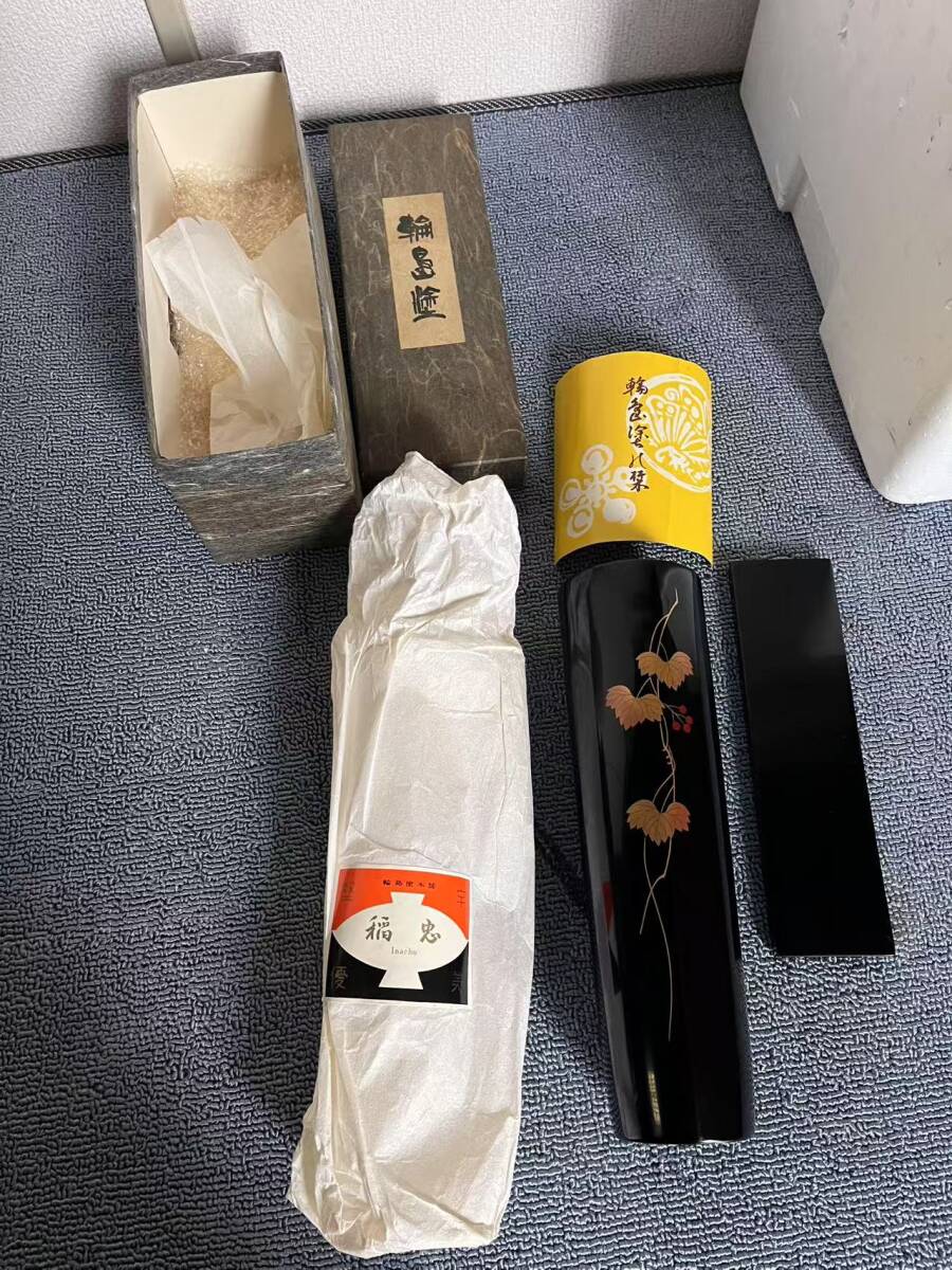 e155★輪島塗 漆器 漆芸 花生 花入 花瓶★拍卖