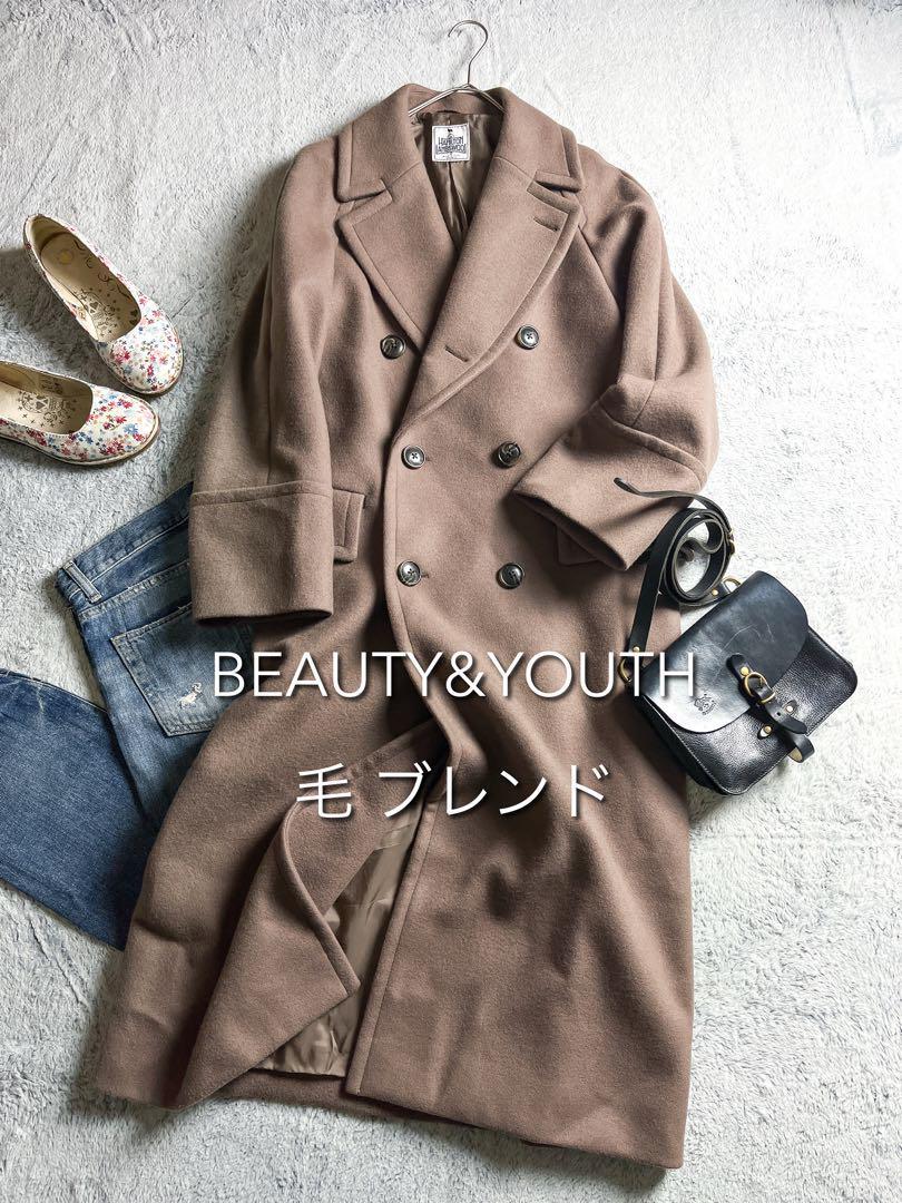 【BEAUTY&YOUTH】HAMILTON メルトンウール ロングPコートM拍卖