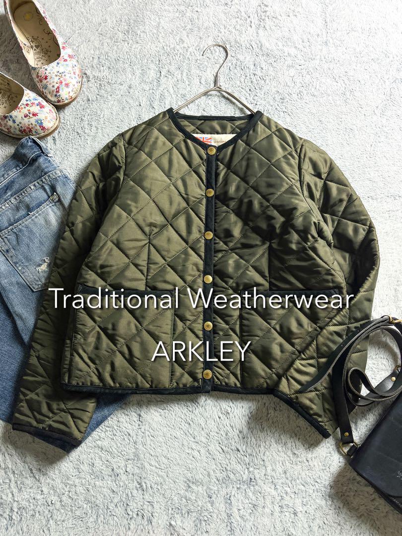 【トラディショナルウェザーウェア】ARKLEY ノーカラーキルティングジャケット拍卖