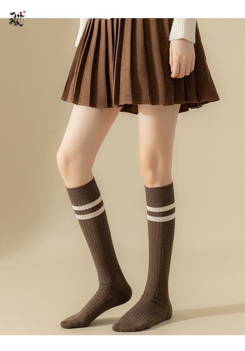 ファッション 合わせやすい JK 黒色ふくらはぎ 中ソックス拍卖