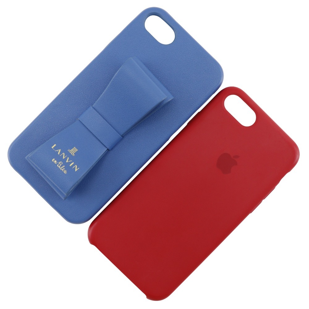 LANVIN en Bleu ランバンオンブルー リボン iphone7&8用 apple純正ケース スマホケース プラスチック 青 レディース【M210123004】中古拍卖