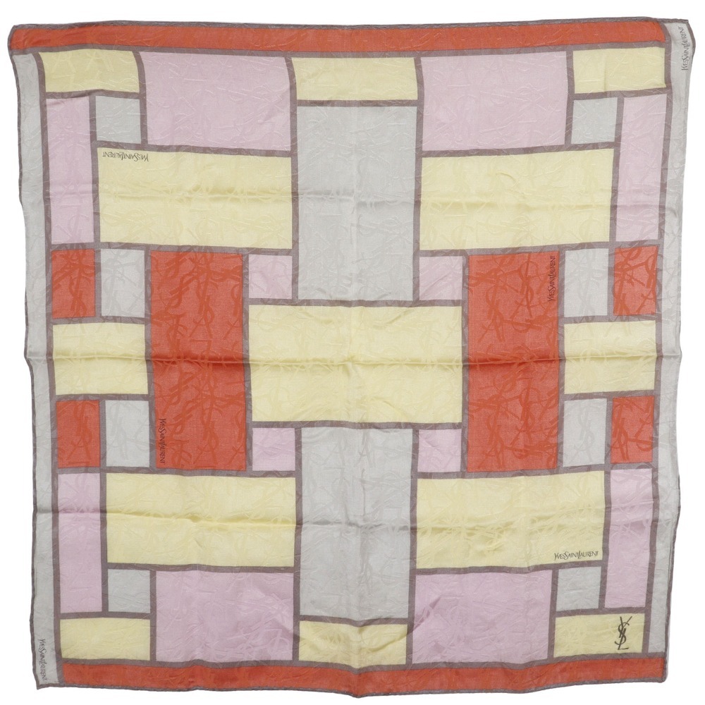 YVES SAINT LAURENT イヴ・サンローラン ロゴ スカーフ マルチカラー レディース【S203124572】中古拍卖