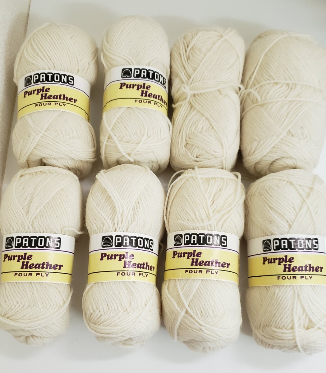 毛糸 ウール100%毛糸 ホワイト PATONS Purpje Heather ハンドメイド材料拍卖