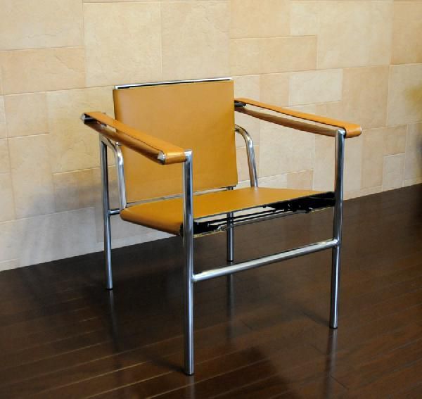ル・コルビジェ/LC1 レザー 本革 スリングチェア/色 タン/最高級レザー仕様 Le Corbusier Sling Chair デザイナーズ家具拍卖